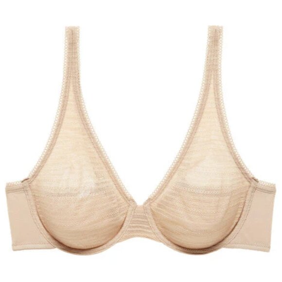 NATORI Revive Full Fit Underwire Bra in Cafe Lace Semi Sheer - Size 34B - Picture 1 of 11